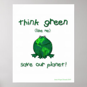 Earth Day Environmental Frog Poster