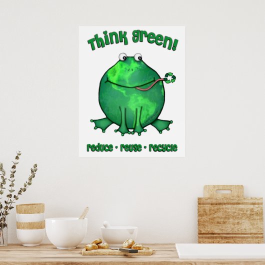 Earth Day Environmental Frog Poster (Küche)