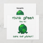 Earth Day Environmental Frog Postkarte (Vorne/Hinten)