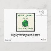 Earth Day Environmental Frog Postkarte (Rückseite)