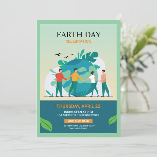 Earth Day Event Flyer Einladung (Stehend Vorderseite)