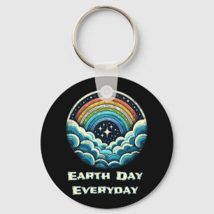 Earth Day Everest Globe Rainbow Earth Day Awarene Schlüsselanhänger