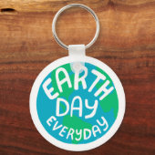 EARTH DAY EVERY DAY Handlettered Planet Schlüsselanhänger (Vorderseite)