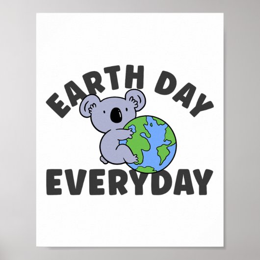 Earth Day Everyday Koala Globe Poster (Vorne)