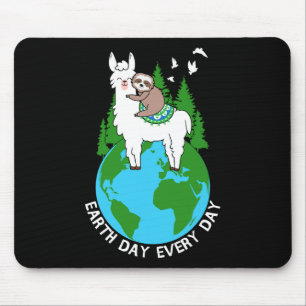 Earth Day Everyday Llama Sloth Cool Earth Day Love Mousepad