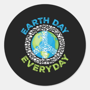 Earth Day Everyday Peace Earth Animals Men Women T Runder Aufkleber