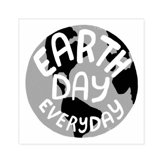 Earth Day Everyday Planet Globe Simple Modern Gummistempel (Prägung)