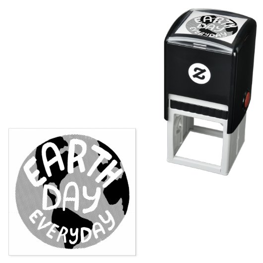 Earth Day Everyday Planet Globe Simple Modern Permastempel (Beispiel)