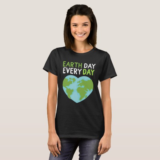 Earth Day Everyday Rainbow Pine Tree Nature Green  T-Shirt (Vorne ganz)