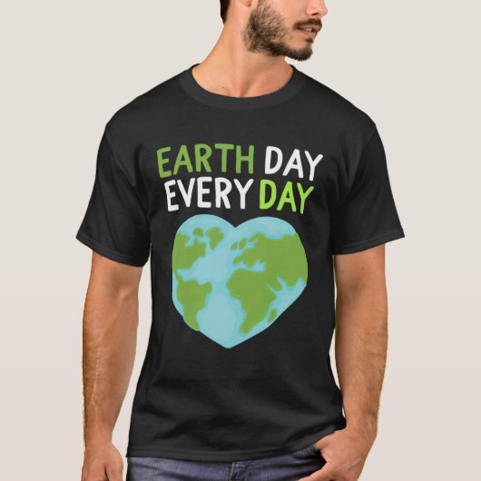Earth Day Everyday Rainbow Pine Tree Nature Green  T-Shirt (Vorderseite)