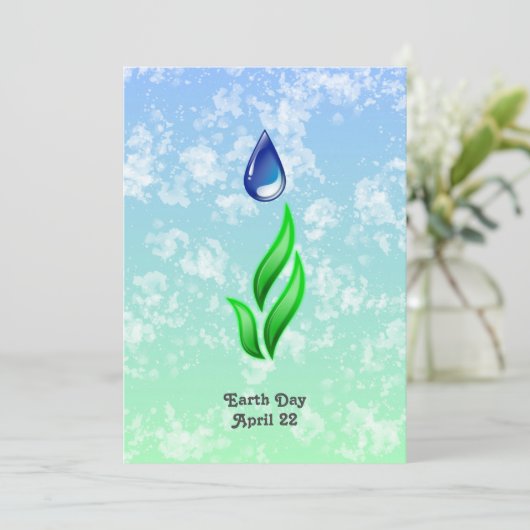 Earth Day Flat Card (Stehend Vorderseite)