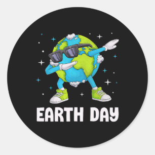 Earth Day Funny Dab Dabing Earth Day Design Kids Runder Aufkleber
