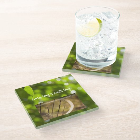 Earth Day Gift 🌸Mystical Flower | Coaster Glasuntersetzer (Schrägansicht)