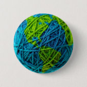 Earth Day Global Knit Hook Hobby Ball of Yarn Button (Vorderseite)