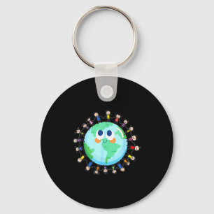 Earth Day Glückliche Kinder auf der ganzen Welt - Schlüsselanhänger