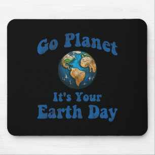 Earth Day Go Planet Es ist Ihr Vintager Tag auf de Mousepad