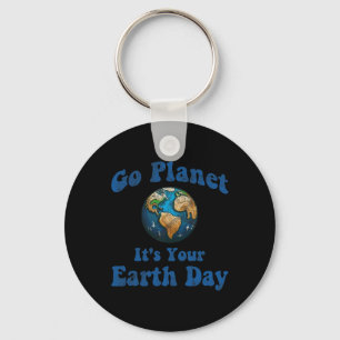 Earth Day Go Planet Es ist Ihr Vintager Tag auf de Schlüsselanhänger