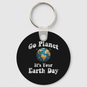 Earth Day Go Planet Es ist Ihr Vintager Tag auf de Schlüsselanhänger