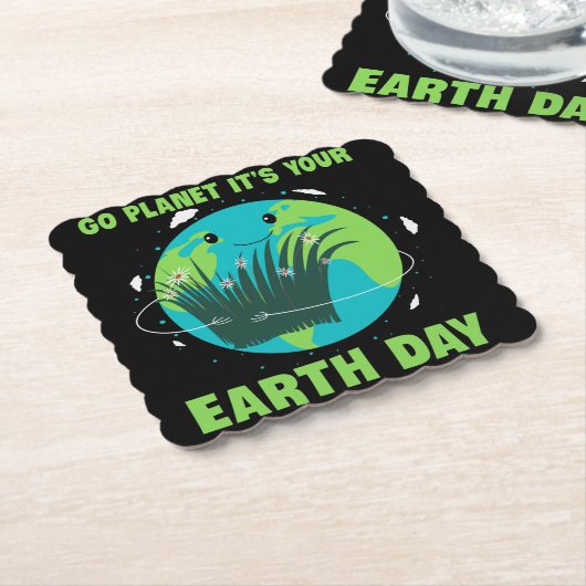 Earth Day: Go Planet It's Your Earth Day Untersetzer (angewinkelt)