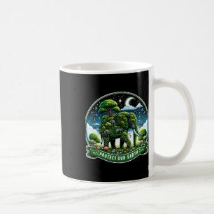 Earth Day Green Shirt Rette unsere Planet Elefante Kaffeetasse