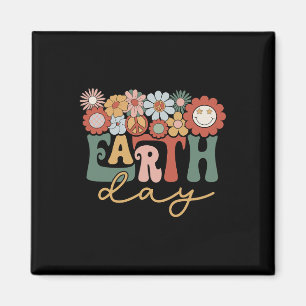 Earth Day Groovy Blume Lover Planet Weltnaturerbe Magnet
