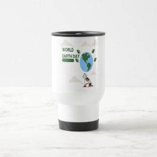 Earth Day Harmony - Blue & Green Illustration Reisebecher
