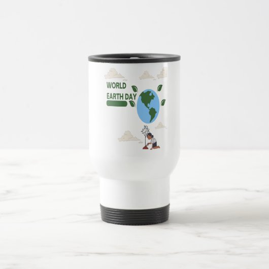 Earth Day Harmony - Blue & Green Illustration Reisebecher (Mittel)