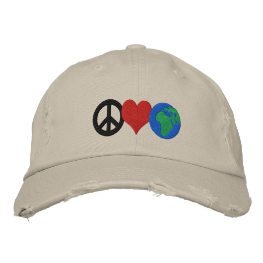 Earth Day Hat Bestickte Kappe (Vorderseite)
