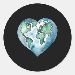 Earth Day Heart Planet Niedlich Earth Day for Kids Runder Aufkleber