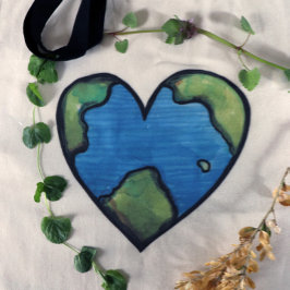 Earth Day heart Watercolor Art Tragetasche