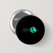 Earth Day Heartbeat Recycelnd Klimawandel Button (Vorne & Hinten)