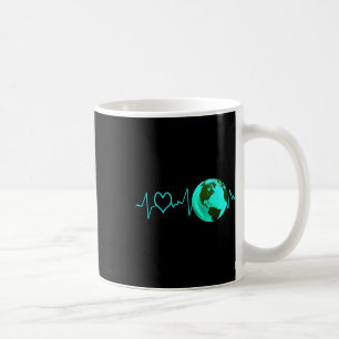 Earth Day Heartbeat Recycelnd Klimawandel Kaffeetasse