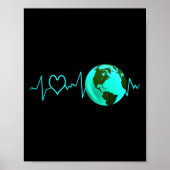 Earth Day Heartbeat Recycelnd Klimawandel Poster (Vorne)