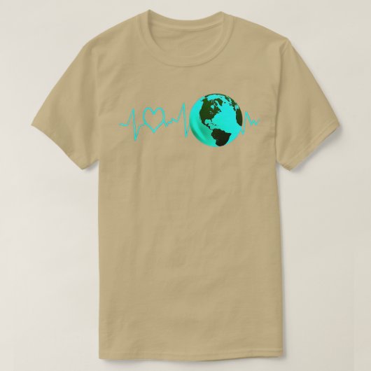 Earth Day Heartbeat Recycelnd Klimawandel T-Shirt (Design vorne)