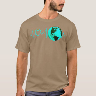 Earth Day Heartbeat Recycelnd Klimawandel T-Shirt