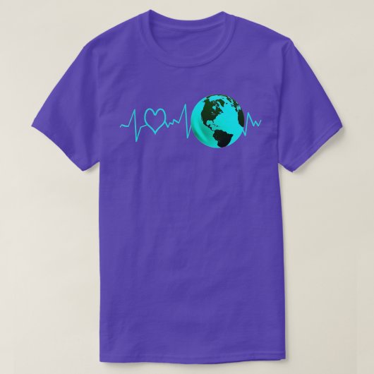 Earth Day Heartbeat Recycelnd Klimawandel T-Shirt (Design vorne)
