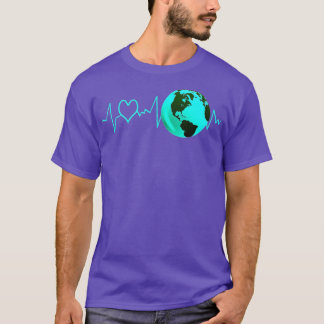 Earth Day Heartbeat Recycelnd Klimawandel T-Shirt