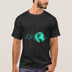 Earth Day Heartbeat Recycelnd Klimawandel T-Shirt