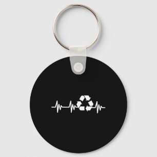 Earth Day Heartbeat Recycelnd Recycle für Men Wome Schlüsselanhänger
