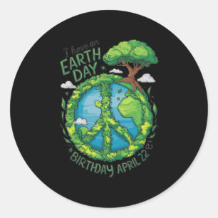 Earth Day is My Birthday Pro Environment Party Kid Runder Aufkleber