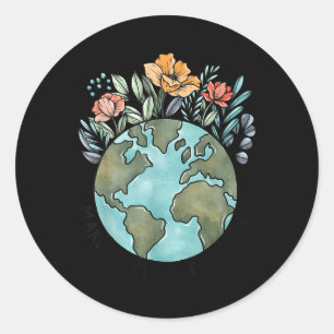 Earth Day Jeden Blume Planet Jubiläumsfrauen Runder Aufkleber