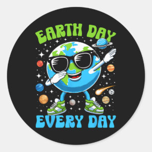 Earth Day Jeden Funny Dabbing Earth Boys Kinder T Runder Aufkleber