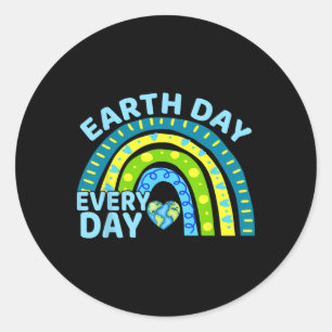 Earth Day Jeden Rainbow Design Earth Day Runder Aufkleber
