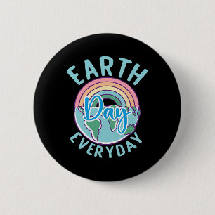 Earth Day Jeden Rainbow Heart Teacher Button
