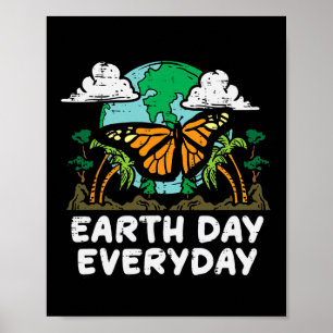 Earth Day Jeden Schmetterling Niedliche Umgebung M Poster