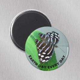 Earth Day Jeden Tag Blue Wave Butterfly Foto Magnet