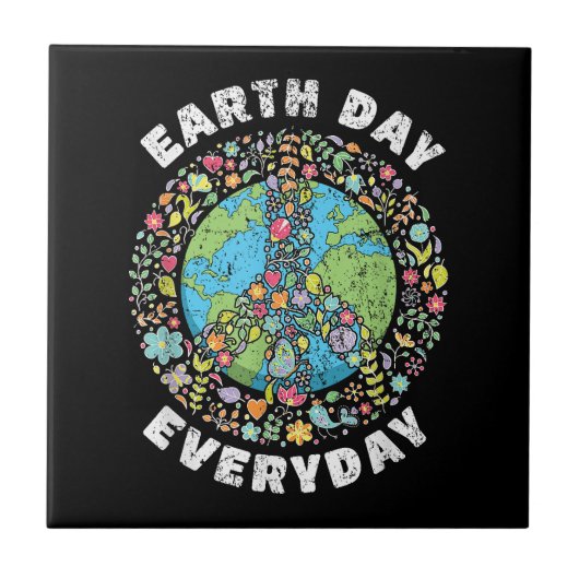 Earth Day Jeden Tag der Erde Fliese (Vorderseite)