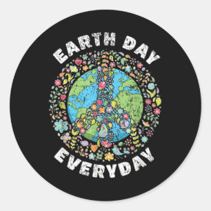 Earth Day Jeden Tag der Erde Runder Aufkleber