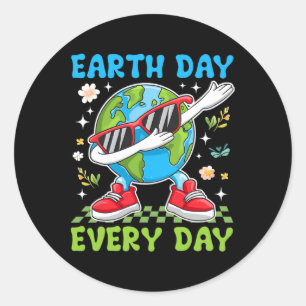 Earth Day Jeden Tag Funny Dab Dabbing Earth Boy Gi Runder Aufkleber