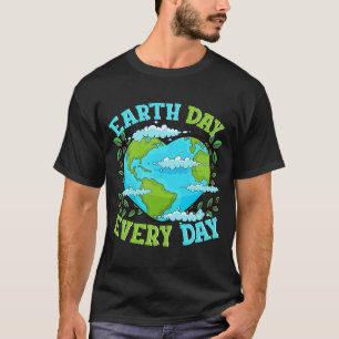 Earth Day Jeden Tag Herz geformt Welt T-Shirt